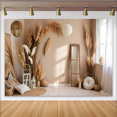 Lofaris Modernes Boho Interieur Hintergrund Laterne Pampasgras