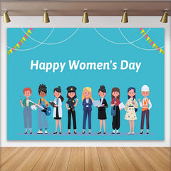 Lofaris Weltfrauentag Hintergrund Berufstätige Frauen Cartoon