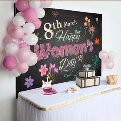 Lofaris Kreidetafel Weltfrauentag Hintergrund Blumen Schmetterling