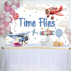 Lofaris Time Flies 1. Geburtstag Hintergrund Vintage Flugzeug