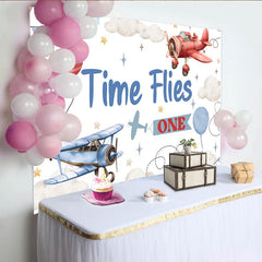 Lofaris Time Flies 1. Geburtstag Hintergrund Vintage Flugzeug