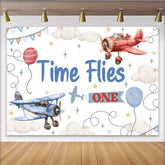 Lofaris Time Flies 1. Geburtstag Hintergrund Vintage Flugzeug