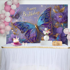Lofaris Magischer Blau Lila Schmetterling Geburtstag Hintergrund