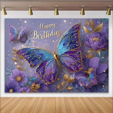 Lofaris Magischer Blau Lila Schmetterling Geburtstag Hintergrund