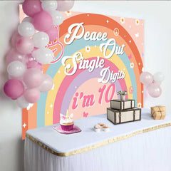 Lofaris Fotohintergrund 10. Geburtstag Groovy Boho Regenbogen Gänseblümchen Deko Requisiten