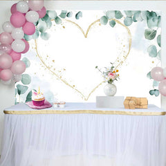 Lofaris Hochzeit Fotohintergrund Eukalyptus Grün Gold Glitzer Herz Rahmen Party Dekoration
