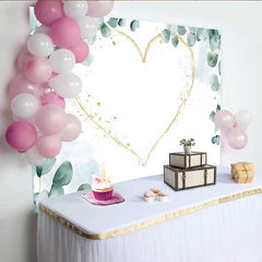 Lofaris Hochzeit Fotohintergrund Eukalyptus Grün Gold Glitzer Herz Rahmen Party Dekoration