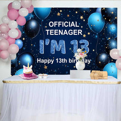 Lofaris 13. Geburtstag Hintergrund Official Teenager Dunkelblau Gold Sterne