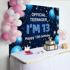 Lofaris 13. Geburtstag Hintergrund Official Teenager Dunkelblau Gold Sterne