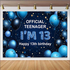 Lofaris 13. Geburtstag Hintergrund Official Teenager Dunkelblau Gold Sterne