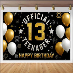 Lofaris 13. Geburtstag Hintergrund Gaming Gold Weiß Official Teenager Deko