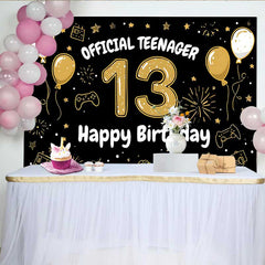Lofaris 13. Geburtstag Hintergrund Official Teenager Handgezeichnet Gold