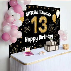 Lofaris 13. Geburtstag Hintergrund Official Teenager Handgezeichnet Gold