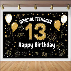 Lofaris 13. Geburtstag Hintergrund Official Teenager Handgezeichnet Gold