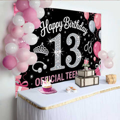 Lofaris 13. Geburtstag Hintergrund Official Teenager Rosa Silber Tiara