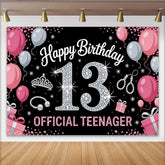 Lofaris 13. Geburtstag Hintergrund Official Teenager Rosa Silber Tiara