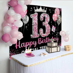 Lofaris 13. Geburtstag Hintergrund Official Teenager Rosa Glitzer Krone
