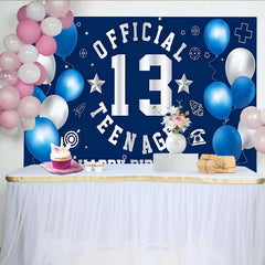 Lofaris 13. Geburtstag Hintergrund Official Teenager Blau Weiß Sport