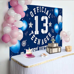 Lofaris 13. Geburtstag Hintergrund Official Teenager Blau Weiß Sport