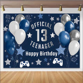 Lofaris 13. Geburtstag Hintergrund Gaming Navy Silber Official Teenager