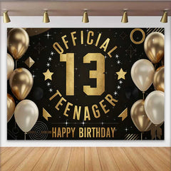 Lofaris 13. Geburtstag Hintergrund Official Teenager Gold Schwarz Grafik