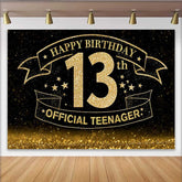 Lofaris 13. Geburtstag Hintergrund Sparkling Gold Glitzer Official Teenager