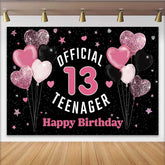 Lofaris 13. Geburtstag Hintergrund Official Teenager Rosa Glitzer Herzen