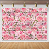 Lofaris Fotohintergrund Rosa Holz Vintage Aquarell Rosen Schmetterling