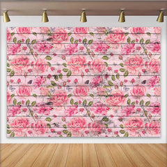 Lofaris Fotohintergrund Rosa Holz Vintage Aquarell Rosen Schmetterling