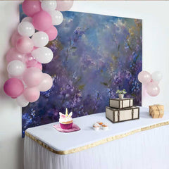 Lofaris Fotohintergrund Kunst Abstrakt Lila Blumen Ölgemälde Wildblumen