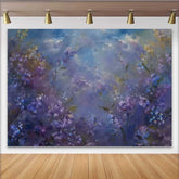 Lofaris Fotohintergrund Kunst Abstrakt Lila Blumen Ölgemälde Wildblumen