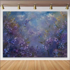 Lofaris Fotohintergrund Kunst Abstrakt Lila Blumen Ölgemälde Wildblumen