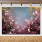 Lofaris Fotohintergrund Kunst Rosa Verschwommene Blumen Aquarell Frühling