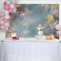 Lofaris Fotohintergrund Kunst Rosa Blumenrahmen Abstrakt Himmel Öl