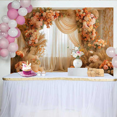 Lofaris Herbst Hochzeit Bogen Hintergrund Boho Orange Rosen Kürbis