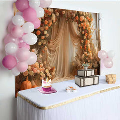 Lofaris Herbst Ernte Innenraum Hintergrund Boho Elegant Orange Blumen