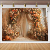 Lofaris Herbst Ernte Innenraum Hintergrund Boho Elegant Orange Blumen