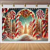 Lofaris Candy Cane Lane Weihnachtshintergrund Zuckerstangen Winterwunderland Deko