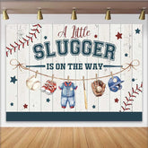 Lofaris A Little Slugger Babyparty Hintergrund Baseball Thema Neugeborene Jungen Deko