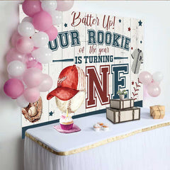 Lofaris Rookie of the Year Erster Geburtstag Hintergrund Baseball Thema Banner