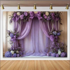 Lofaris Luxus Lila Hochzeit Hintergrund Lavendel Drapierung Rosa Schleifen Perlen