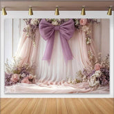 Lofaris Zarter Blumen Hochzeit Hintergrund Rosa Lavendel Drapierung Lila Schleife