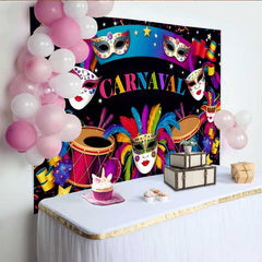 Lofaris Dunkle Nacht Karneval Hintergrund Lebendige Maske Trommel Feier Party