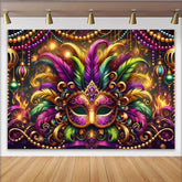 Lofaris Mardi Gras Grand Gala Hintergrund Bunte Feder Maske Goldene Perlen Banner