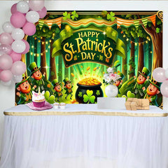 Lofaris Happy St Patricks Day Hintergrund Glückliche Kobolde Goldtopf Party Banner