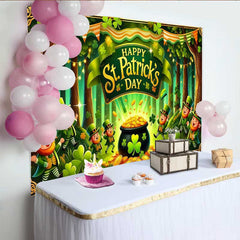 Lofaris Happy St Patricks Day Hintergrund Glückliche Kobolde Goldtopf Party Banner
