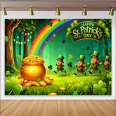 Lofaris Glückskobold Regenbogen Hintergrund St Patricks Day Goldtopf Wald Banner