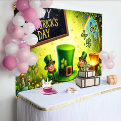 Lofaris Leuchtender St Patricks Day Schatz Hintergrund Kobold Grüner Hut Banner