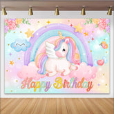 Lofaris Pastell Einhorn Regenbogen Hintergrund Fliegendes Einhorn Wolke Mädchen Geburtstag
