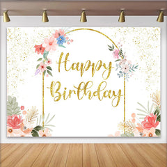 Lofaris Eleganter Blumen Gold Bogen Geburtstag Hintergrund Rosa Blaue Blüten Frauen Party